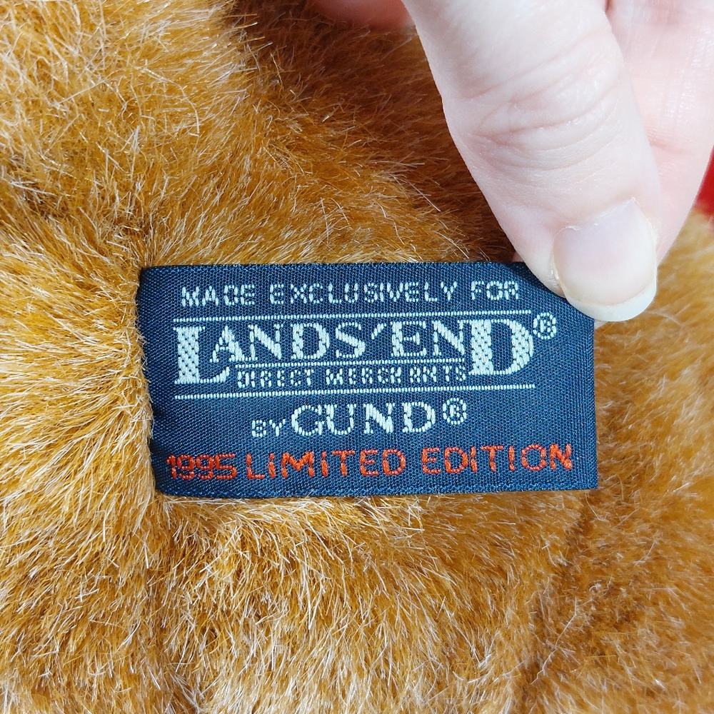 Vintage Lands End Rugby Gund Bear Plush 1995 Limited Edition Brownie Muldoon - Picture 3 of 8